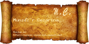 Munzár Cezarina névjegykártya